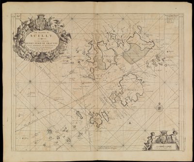 Kaart van de Scilly-eilanden, c.1693 door Greenvile Collins