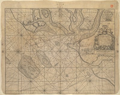 Kaart van de Noordzee gewijd aan 