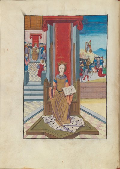 Justitia Justice uit Margareta Philosophica, 16e eeuw door Gregor, Reisch