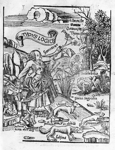Vrije Kunsten: Logica - in “Margarita Philosophica” door Gregor Reisch (1467-1525). Bale door Gregor Reisch