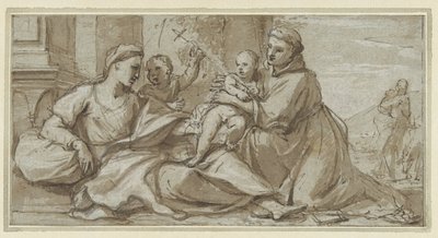 Maria met Christuskind, Johannes de Doper en H. Antonius van Padua door Gregorio Lazzarini