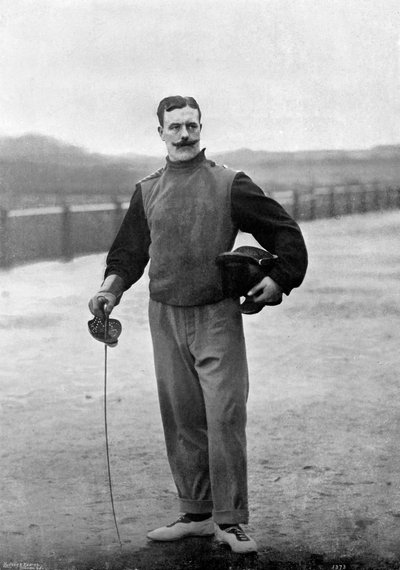 Kapitein Walter Edgeworth-Johnstone van het Royal Irish Regiment, Aldershot, Hampshire, 1896 door Gregory and Co