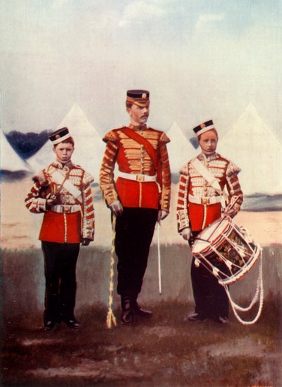 Drum-Majoor en Drummers, Coldstream Guards, 1900 door Gregory and Co