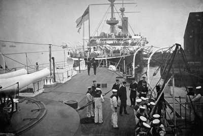Het slagschip HMS Resolution, Portsmouth, Hampshire, 1896 door Gregory and Co