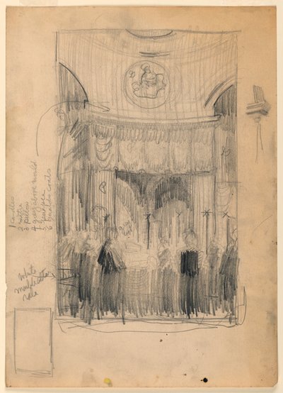 Begrafenis van James Kardinaal Gibbons in de Rooms-Katholieke Kathedraal, Baltimore, MD door Griffith Baily Coale