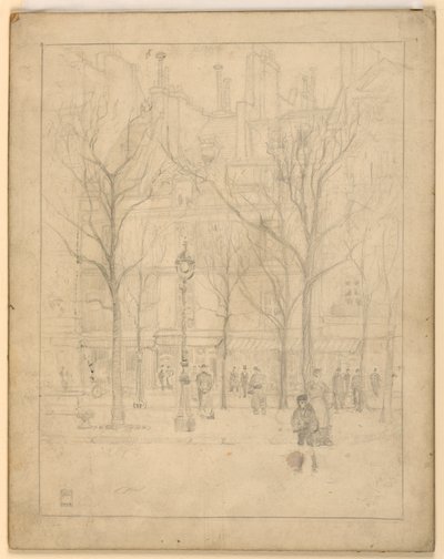 Uitzicht op een Straat in Parijs door Griffith Baily Coale