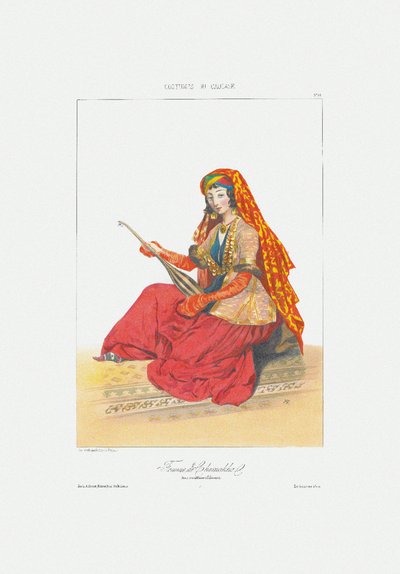 Vrouw van Shamakhy Uit: Scènes, landschappen, zeden en kostuums van de Kaukasus, 1840 door Grigori Grigorevich Gagarin