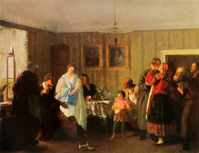 De jongeren feliciteren door Grigori Grigoryevich Myasoedov