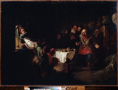 De vlucht van de valse Dimitri (of Dimitri II, bedrieger, echte naam Gregori Otrepiev) door Grigori Grigoryevich Myasoedov