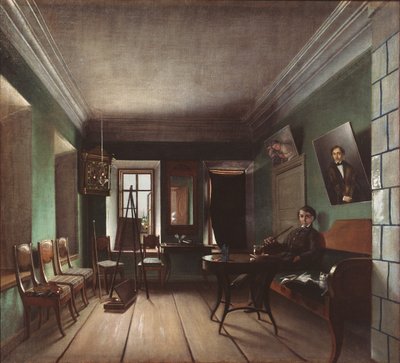 Interieur in het huis van de Bykovs door Grigory Vasilievich Yurov