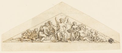 Frontonontwerp voor een Wren-gebouw door Grinling Gibbons