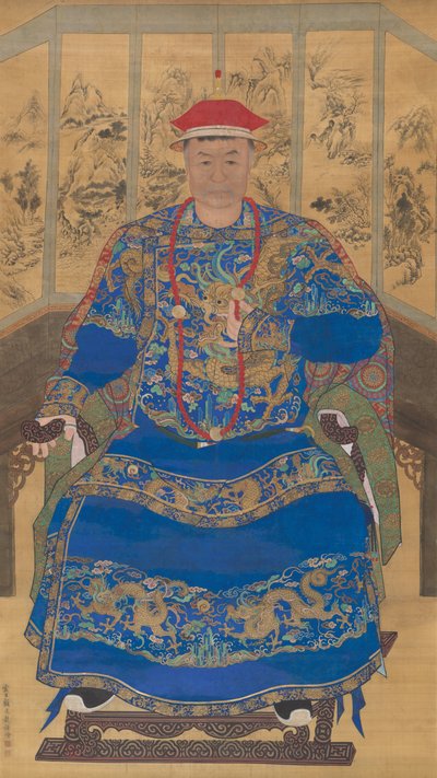 Portret van een Manchu prins door Gu Jianlong