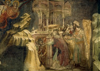 Episode uit het Oude Testament, fresco uit de Cappella dei Carraresi, Padua, Italië door Guariento di Arpo