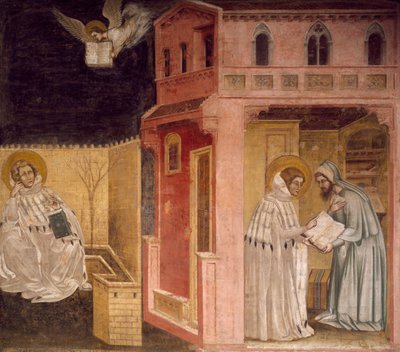 Visioen van St. Augustinus, scène uit Verhalen van St. Philip en St. Augustinus (fresco) door Guariento di Arpo