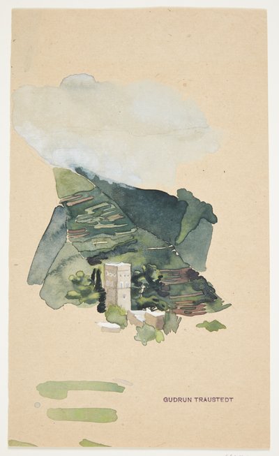 Italiaans Landschap met Toren door Gudrun Traustedt