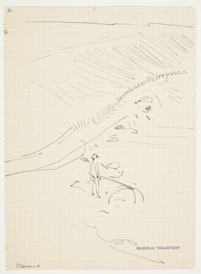 Landschap met netvisser. Florence door Gudrun Traustedt
