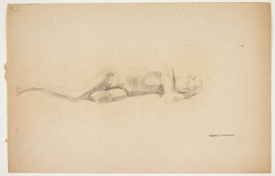 Studie van gipsafgietsel uit Pompeii. Liggende man door Gudrun Traustedt