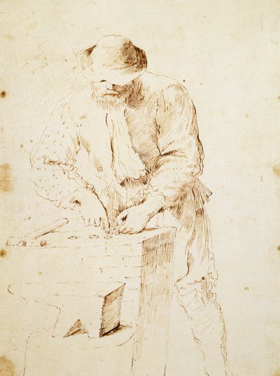 Muntmeester, door Giovanni Francesco Barbieri, bekend als Guercino door Guercino