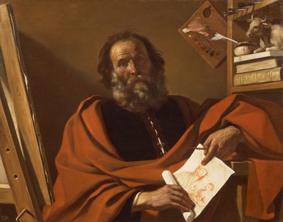 Sint Lucas, door Giovanni Francesco Barbieri, bekend als Guercino door Guercino