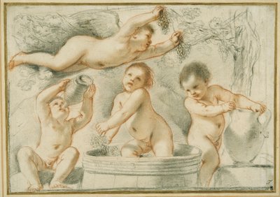 Allegorie van wijnmaken door Guercino