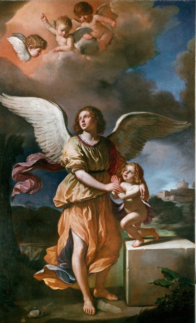 De Beschermengel door Guercino