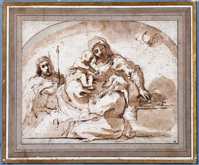 De Maagd met Kind met Sint-Louis en Sint-Franciscus door Guercino