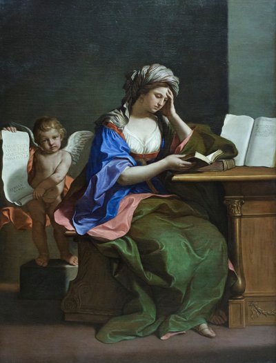 De Samische Sibylle met een putto door Guercino (1591 1666)
