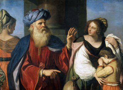 Abraham verdrijft Hagar en Ismaël, 1657 door Guercino