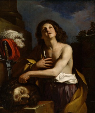 David met het hoofd van Goliath, c. 1650 door Guercino