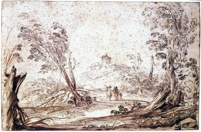 Landschap, 17e eeuw door Guercino
