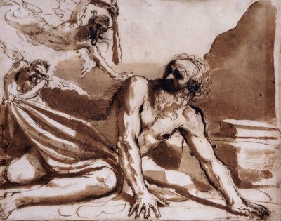 Sint Antonius Geslagen door de Duivels door Guercino