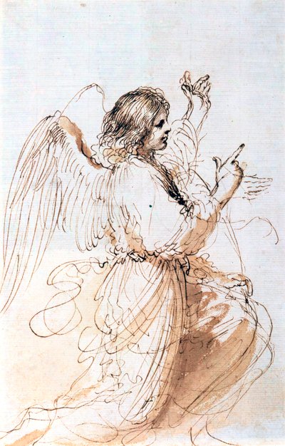 Studie van een Engel, ca. 1611-1666 door Guercino