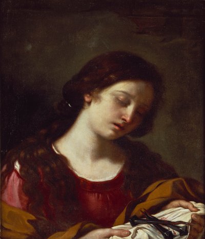 De Magdalena die de Spijkers van de Passie overpeinst door Guercino