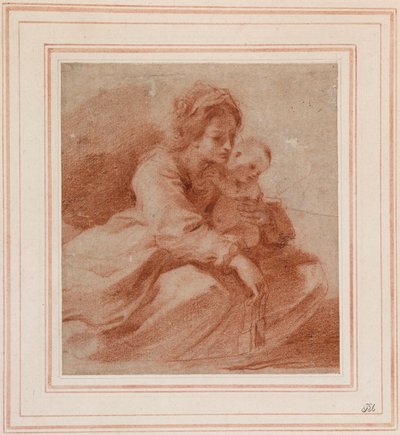 De Maagd met Kind (voor de Madonna del Carmine die een scapulier aanbiedt aan een karmeliet, in de Pinacoteca Civica van Cento, ca. 1615) door Guercino