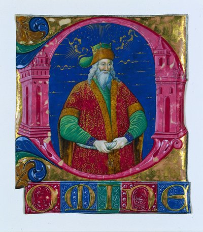 Initiaal D[omine] uit een Koorboek: Koning Salomo, ca. 1470-1480 door Guglielmo Giraldi del Magri [or del