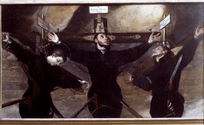Drie jezuïetenmartelaren van Japan door Guido Cagnacci