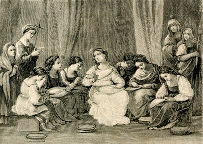 Adolescentie van de Maagd, door Guido Reni, Heiligdom van het Heilige Huis, Loreto, Marche, Italië door Guido Reni