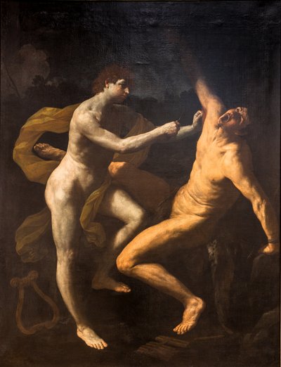 Apollo vilt Marsyas,1620-25 (olieverf op doek) door Guido Reni