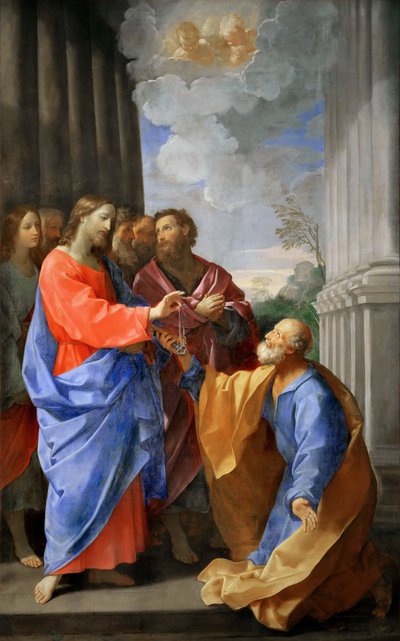 Christus Geeft de Sleutels aan Sint Petrus, c. 1620 door Guido Reni