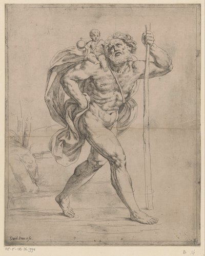 De heilige Christoffel door Guido Reni