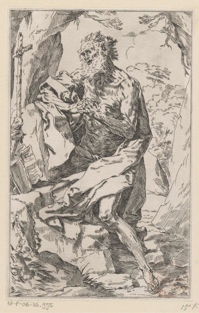 De heilige Hieronymus in de wildernis door Guido Reni