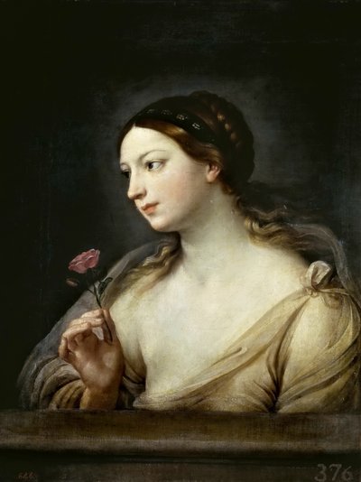 Meisje met een roos, 1630-1635 door Guido Reni