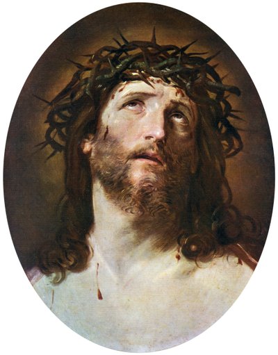 Hoofd van Christus gekroond met doornen door Guido Reni
