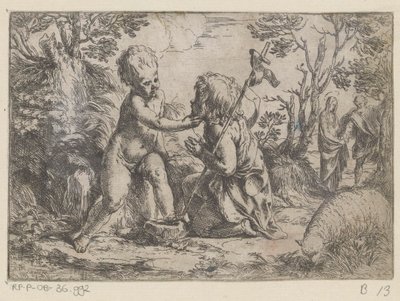 Het Christuskind en de jonge Johannes de Doper door Guido Reni