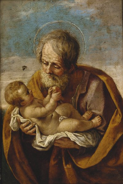Jozef en het Christuskind in zijn armen door Guido Reni