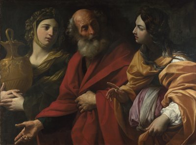 Lot en zijn dochters verlaten Sodom door Guido Reni