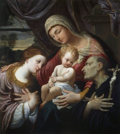 Madonna en Kind met Heiligen door Guido Reni