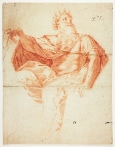 Studie voor Koning David, met Harp en Psalmboek door Guido Reni