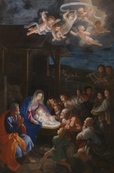 De aanbidding van de herders, ca. 1640 door Guido Reni