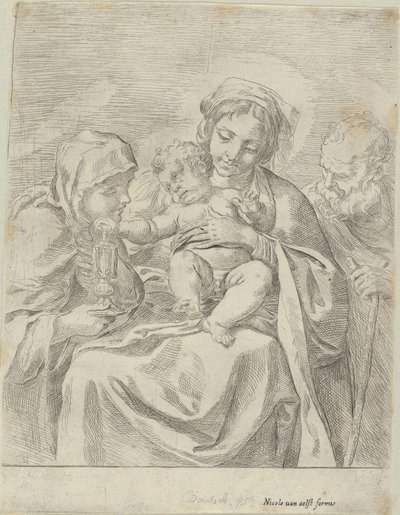 De Heilige Familie met Sint Clara, 1590-1600 door Guido Reni